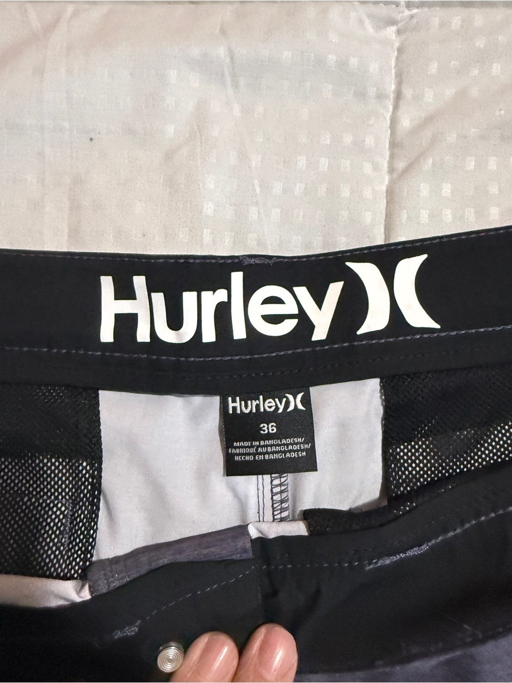 Hurley Black Waistband Boardshorts with White Logo